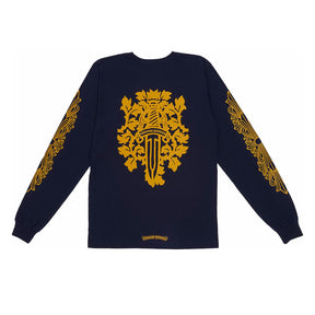 Chrome Hearts V89 Dagger Long Sleeve T-Shirt Navy