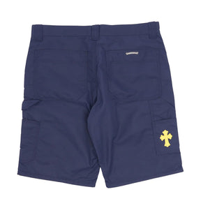 Chrome Hearts Leather Double Knee Shorts Navy
