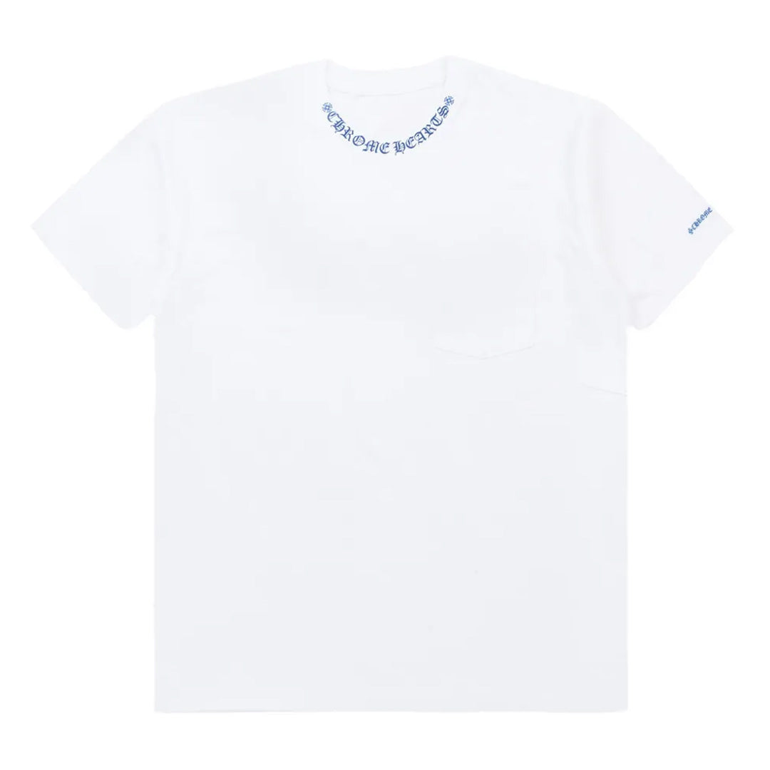 Chrome Hearts Neck Logo T-Shirt White Blue