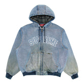 Supreme Reflective Arc Hooded Work Jacket Denim