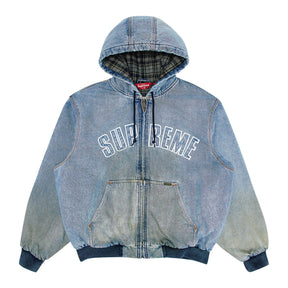 Supreme Reflective Arc Hooded Work Jacket Denim