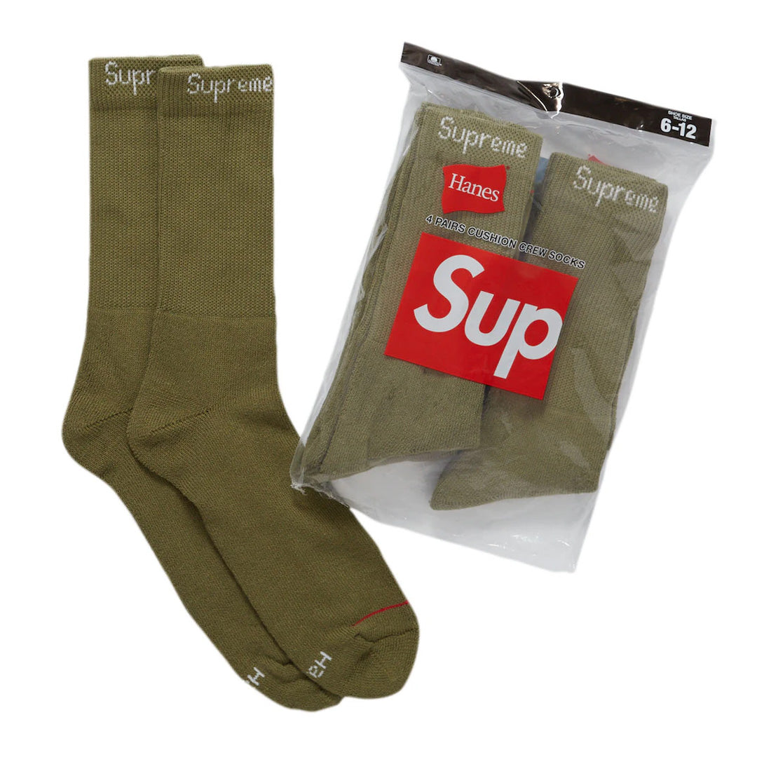 Supreme Hanes Socks (4 Pack) Olive