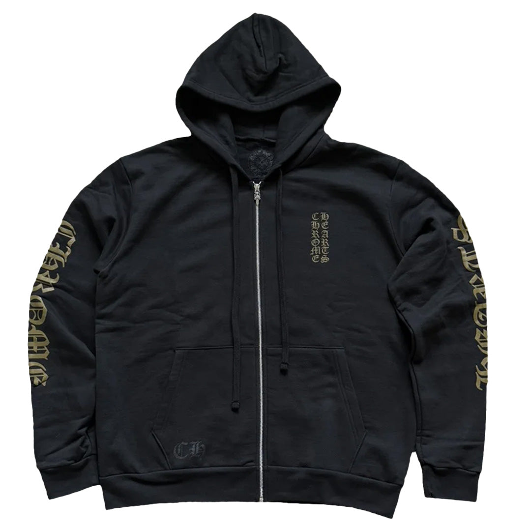 Chrome Hearts Vertical Logo Zip Up Olive