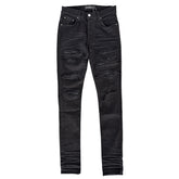 Amiri Black Leather Patch Thrasher Jeans
