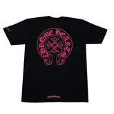 Chrome Hearts Pink Horseshoe Pocket T-Shirt Black