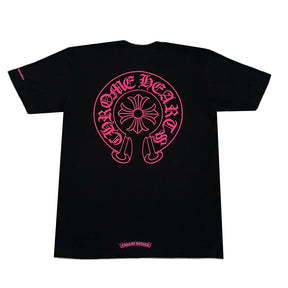 Chrome Hearts Pink Horseshoe Pocket T-Shirt Black