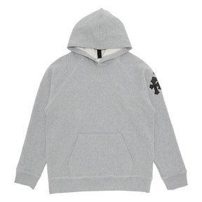 Chrome Hearts Paper Jam Triple Cross Leather Patch Hoodie Grey