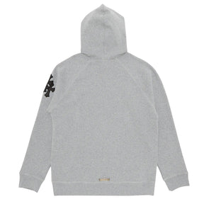 Chrome Hearts Paper Jam Triple Cross Leather Patch Hoodie Grey