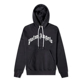 Palm Angels Curved Logo Hoodie Black