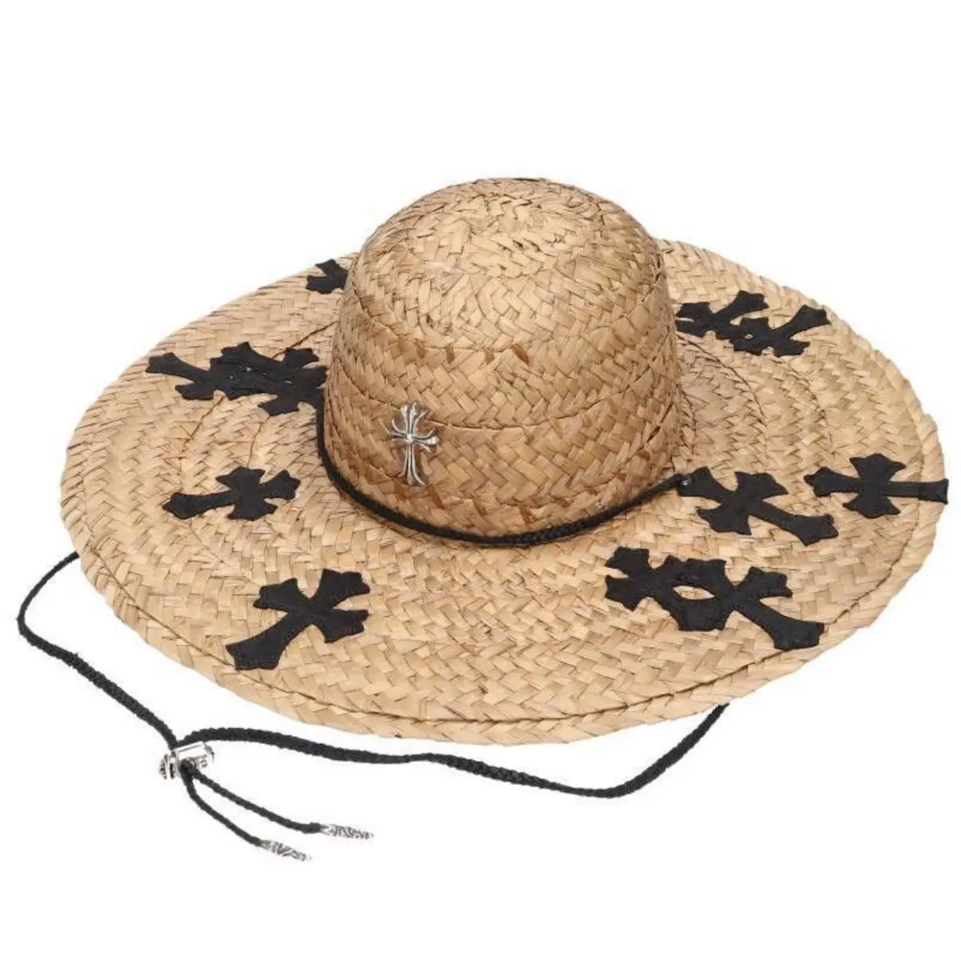 Chrome Hearts Cross Patch Vacation Straw Hat