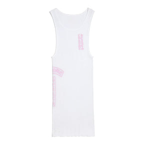 Chrome Hearts T-Bar Rib Tank Top White Pink