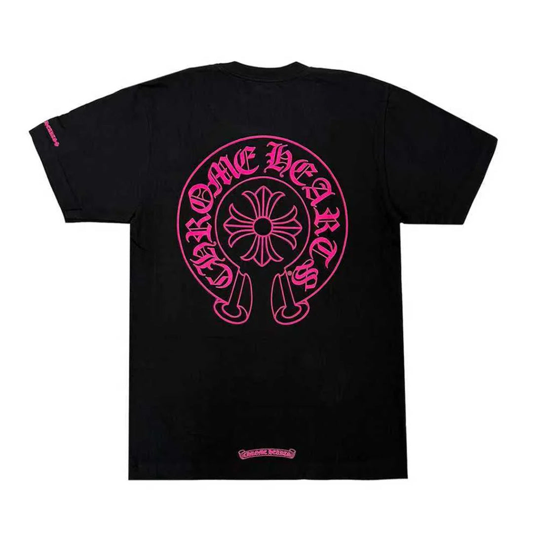 Chrome Hearts Pink Horseshoe Pocket T-Shirt Black | Kenshi