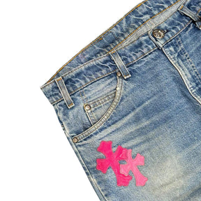 Chrome Hearts Levis Cross Patch Denim Pink