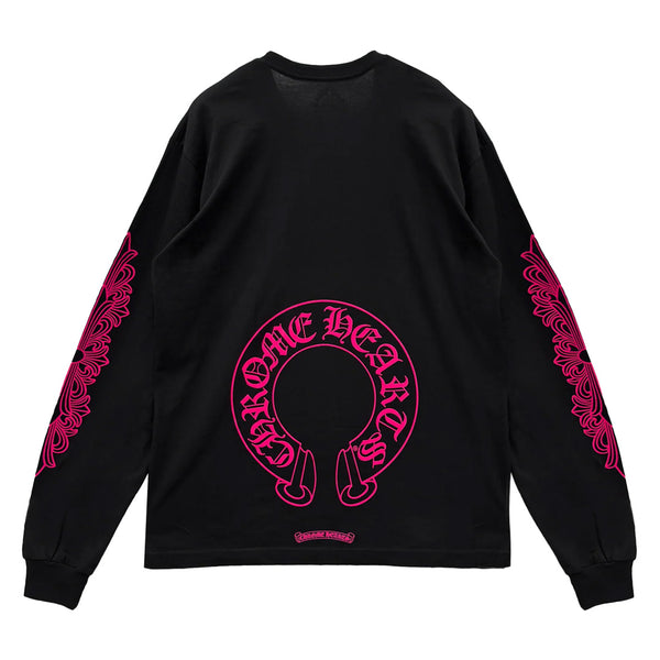 トップス Pink Horseshoe Floral Sleeve Pullover Pinks1_grande.jpg?v=1761160905