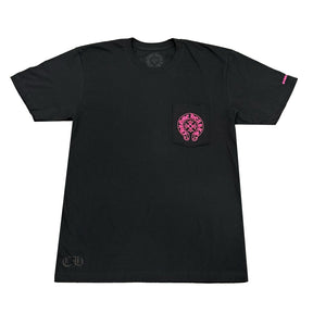 Chrome Hearts Pink Horseshoe Pocket T-Shirt Black