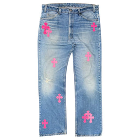 Chrome Hearts Levis Cross Patch Denim Pink