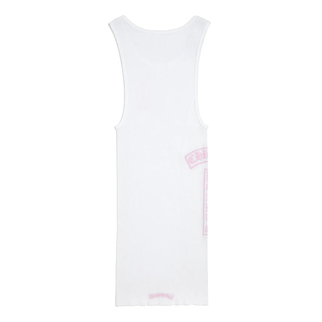 Chrome Hearts T-Bar Rib Tank Top White Pink