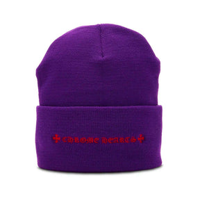 Chrome Hearts Beanie Purple Crosses