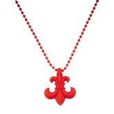 Chrome Hearts Silichrome Fleur Necklace Red