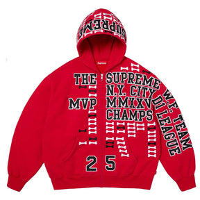 Supreme League Champs Zip Up Hoodie Red