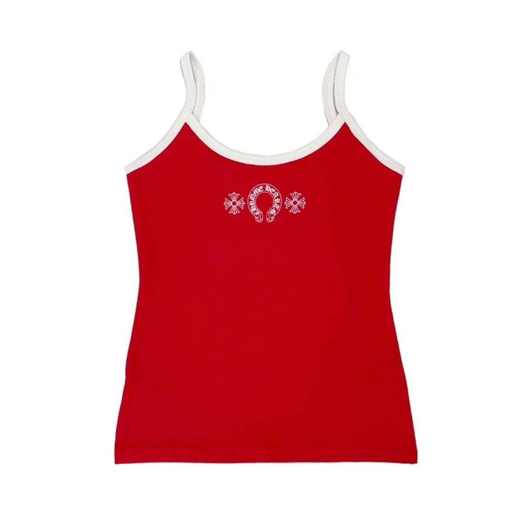 Chrome Hearts Red Horseshoe Logo Tank Top (Womens)