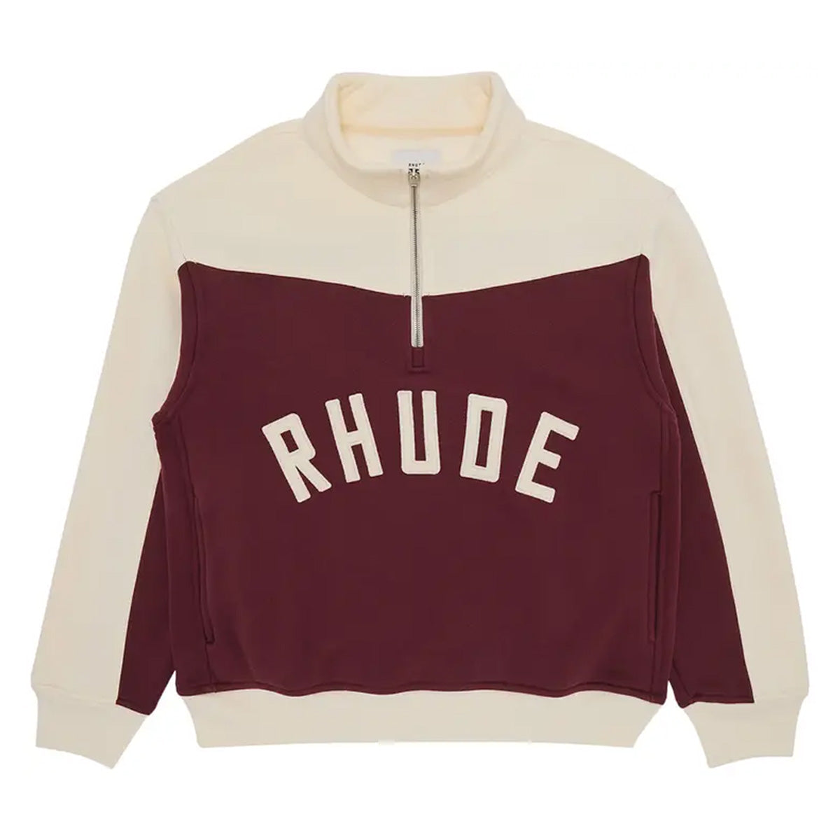 Rhude Chamonix Quarter Zip Pullover Maroon White