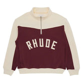 Rhude Chamonix Quarter Zip Pullover Maroon White
