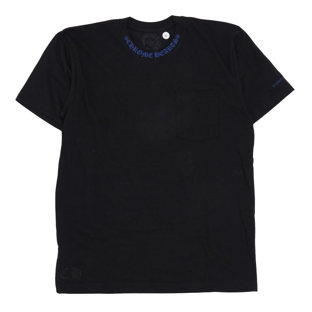 Chrome Hearts Neck Logo T-Shirt Black Blue