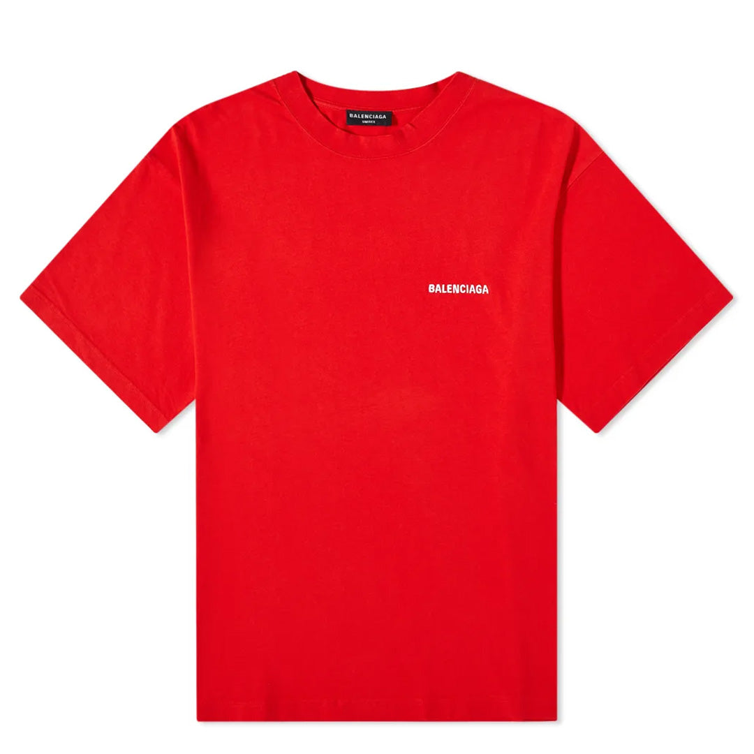 Balenciaga Classic Red Logo T-Shirt