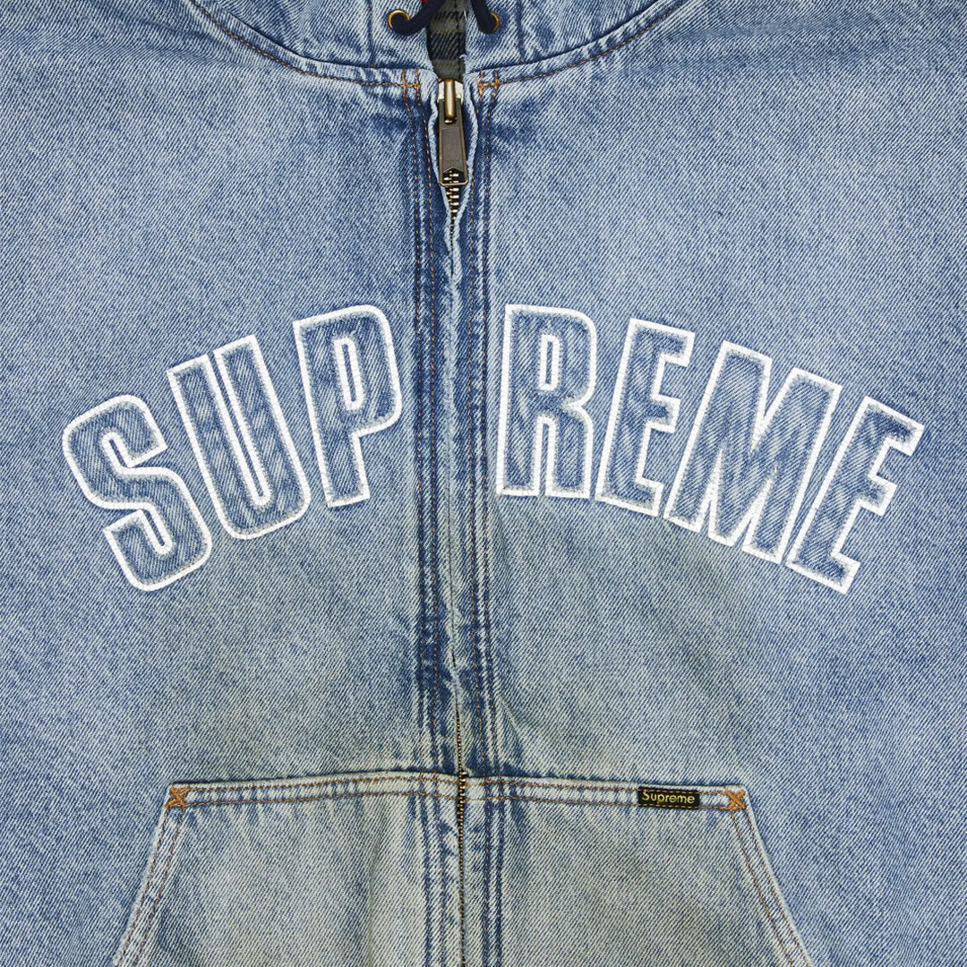 Supreme Reflective Arc Hooded Work Jacket Denim