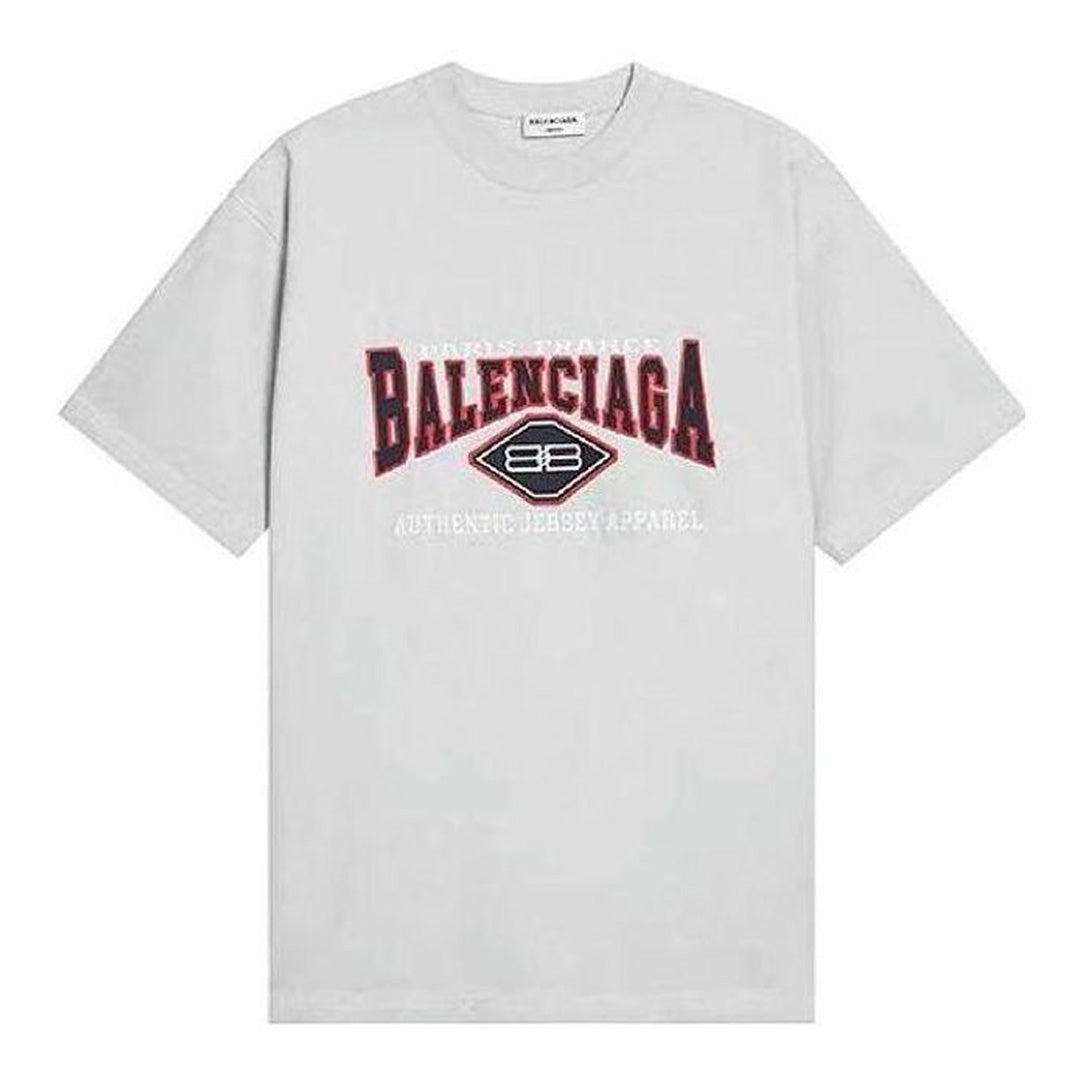 Balenciaga BB Authentic Jersey Apparel T-Shirt Light Grey