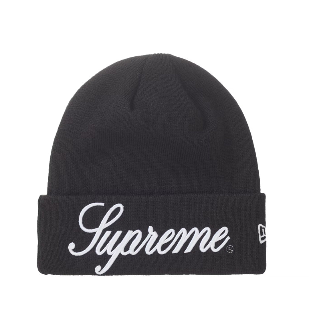 Supreme New Era Script Beanie Black