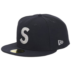 Supreme Swarovski S Logo New Era 59Fifty Fitted Hat Navy