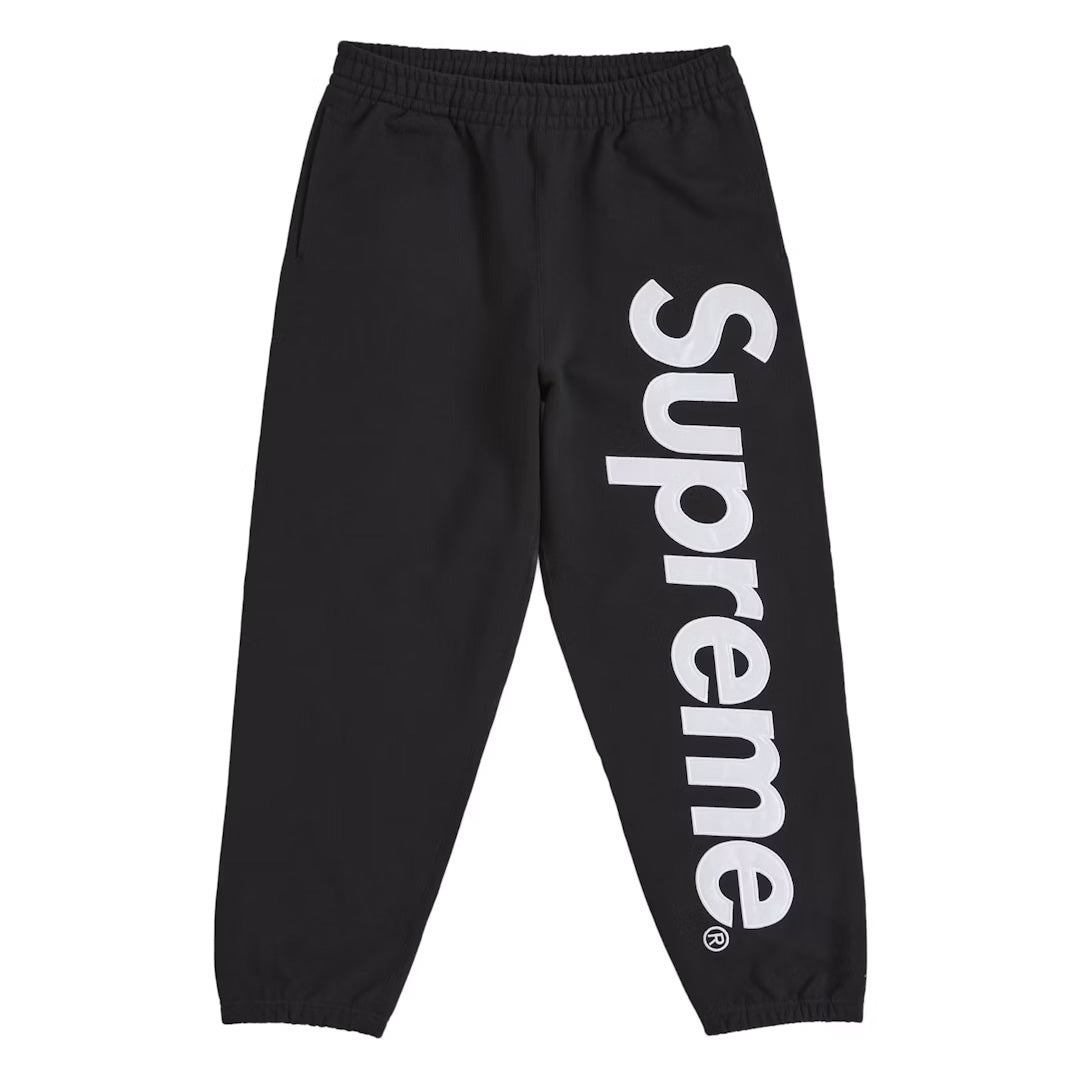 Supreme Satin Appliqué Sweatpant Black