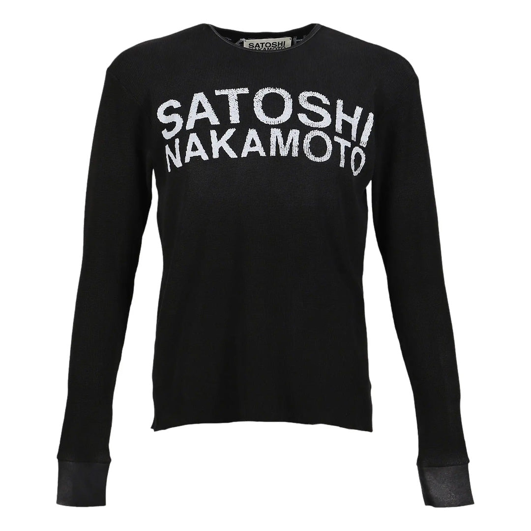 Satoshi Nakamoto Logo Thermal Long Sleeve T-Shirt Black
