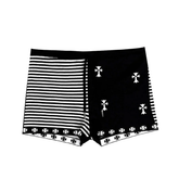 Chrome Hearts Black & White Knitted Split Shorts (Women)