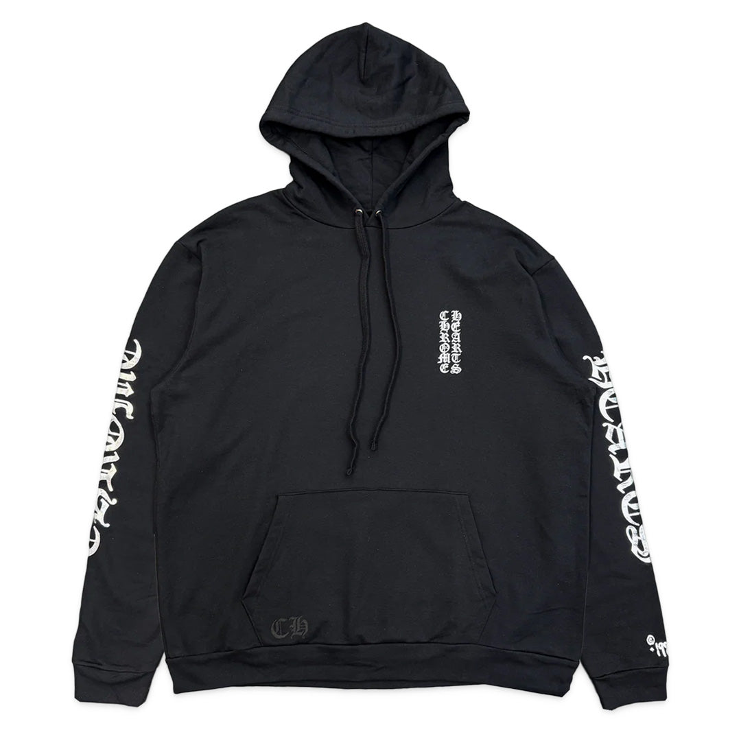 Chrome Hearts Vertical Logo Hoodie Black Metallic Silver