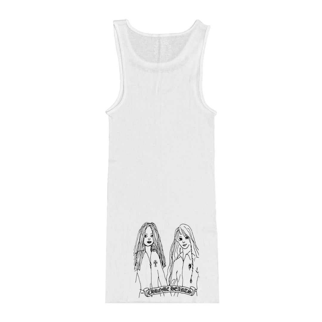 Chrome Hearts Neck Logo Miyumi Sisters White Tank Top