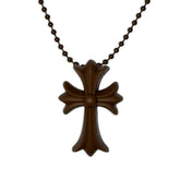 Chrome Hearts Silichrome Cross Necklace Brown