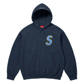 Supreme S Logo Hoodie Navy Yellow