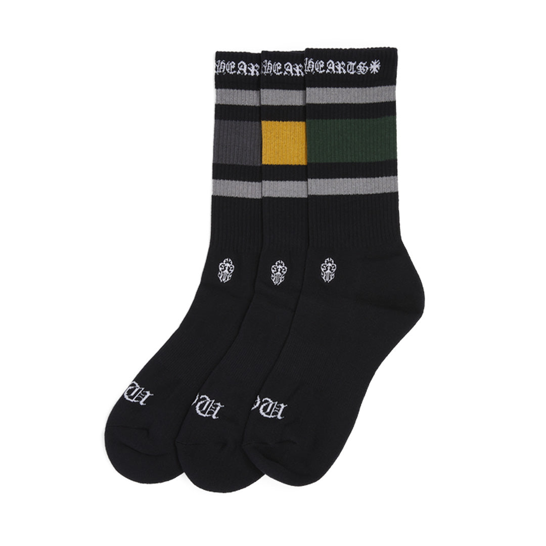 Chrome Hearts Black Sport Socks 3 Pack