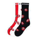 Chrome Hearts Chomper Socks Black Red 3 Pack
