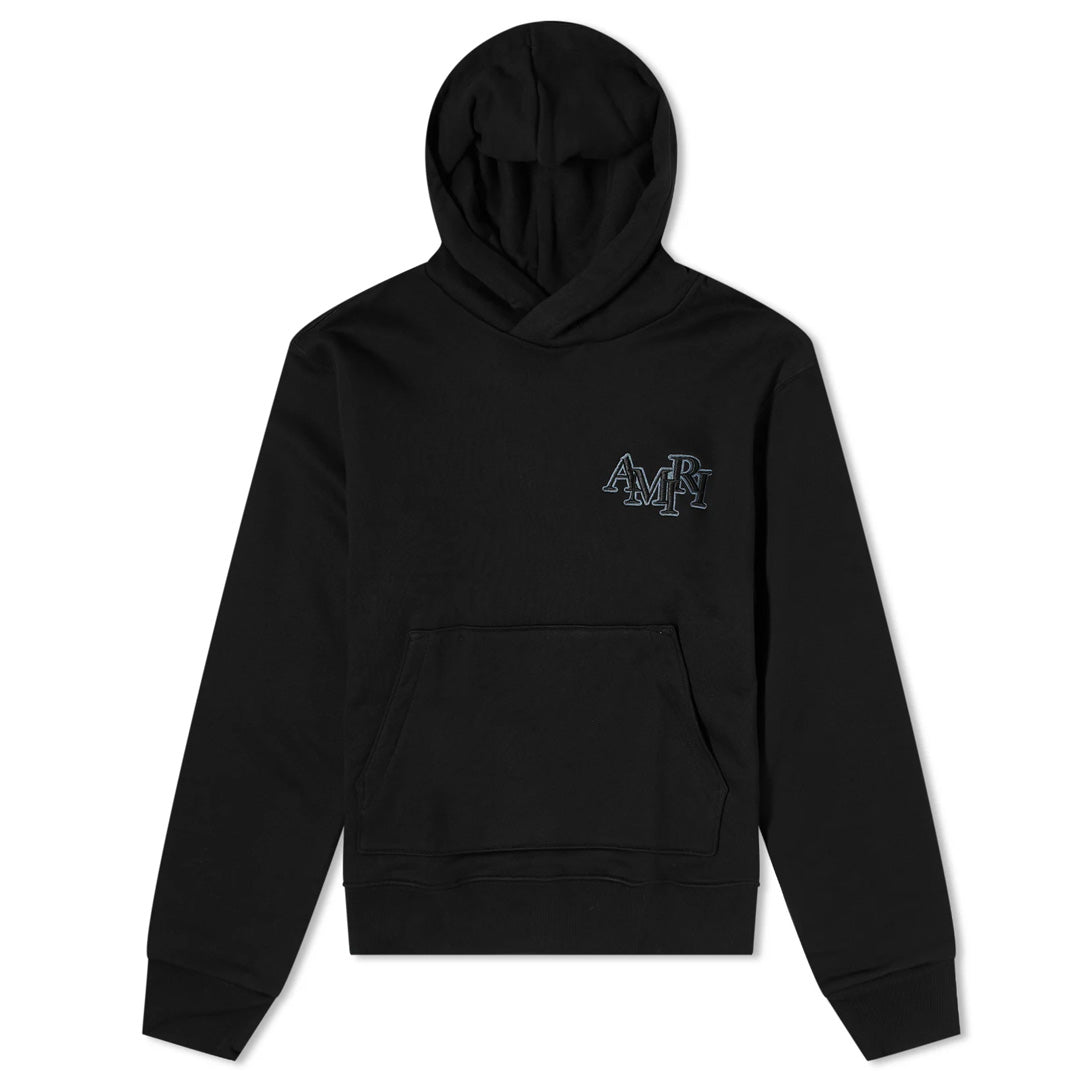 Amiri Staggered Hoodie Black
