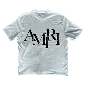 Amiri Staggered Logo T-Shirt White