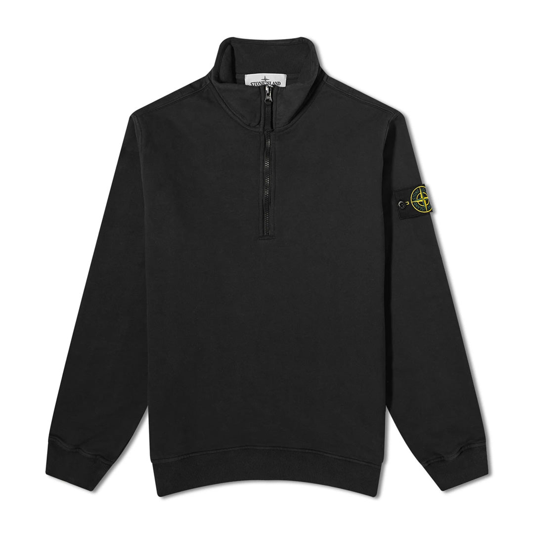 Stone Island Garment Dyed Half Zip Sweater Black
