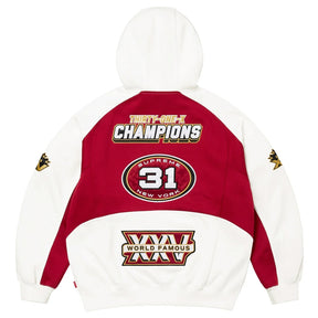 Supreme Football Zip Up Hoodie White
