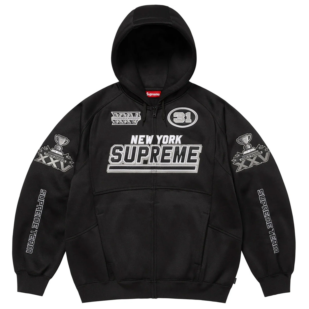 Supreme Football Zip Up Hoodie Black