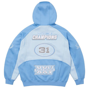 Supreme Football Zip Up Hoodie Light Blue