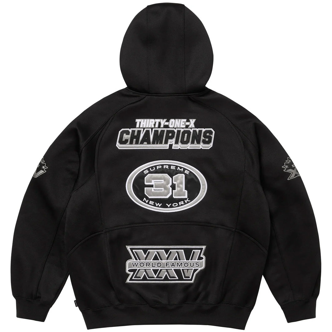 Supreme Football Zip Up Hoodie Black