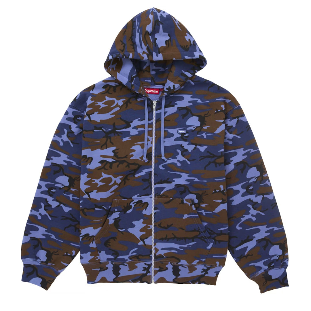 Supreme Small Box Zip Up Hoodie Blue Camo